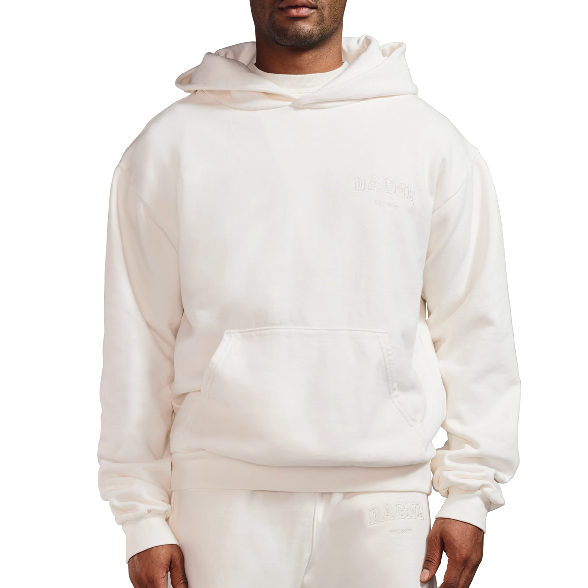 Varsity Logo Hoodie in Moonbeam, XL